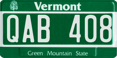VT license plate QAB408
