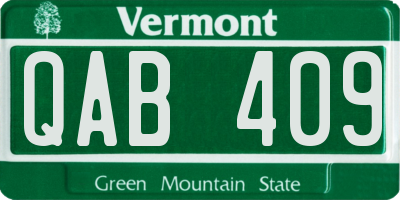 VT license plate QAB409