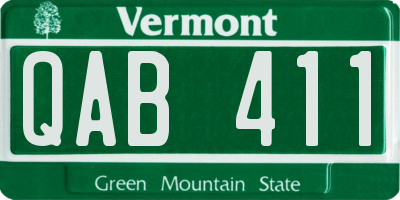 VT license plate QAB411