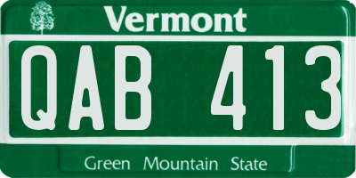 VT license plate QAB413