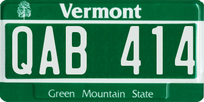 VT license plate QAB414