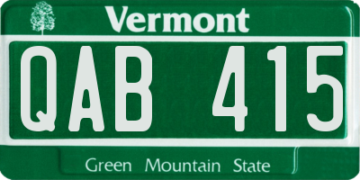 VT license plate QAB415