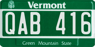 VT license plate QAB416