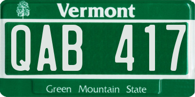 VT license plate QAB417