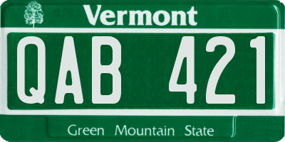 VT license plate QAB421