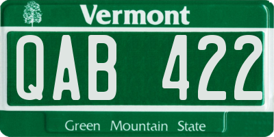 VT license plate QAB422
