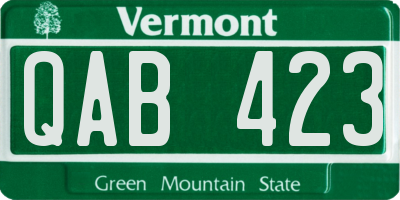VT license plate QAB423