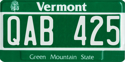VT license plate QAB425