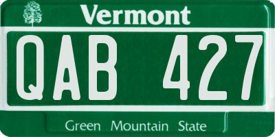 VT license plate QAB427