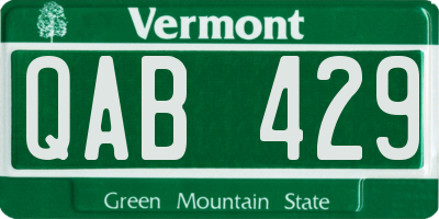 VT license plate QAB429
