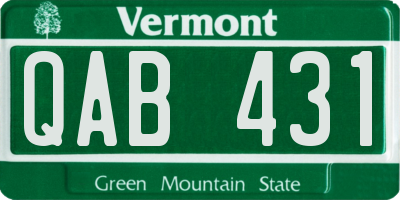 VT license plate QAB431