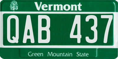 VT license plate QAB437