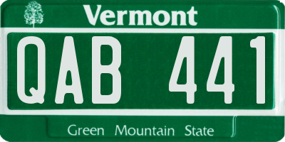 VT license plate QAB441