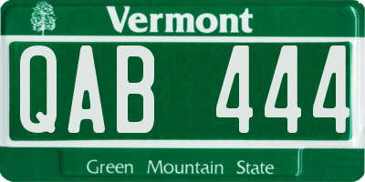 VT license plate QAB444