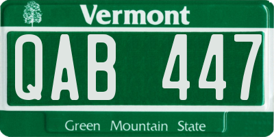 VT license plate QAB447