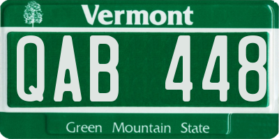 VT license plate QAB448