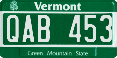 VT license plate QAB453