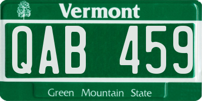 VT license plate QAB459