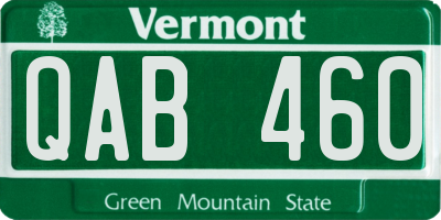 VT license plate QAB460