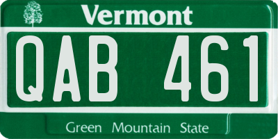 VT license plate QAB461