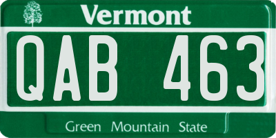 VT license plate QAB463