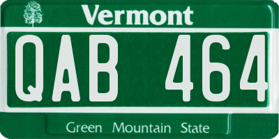 VT license plate QAB464