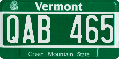 VT license plate QAB465