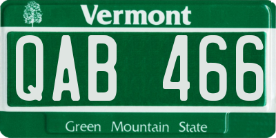 VT license plate QAB466