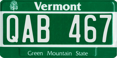 VT license plate QAB467