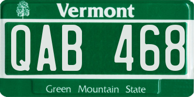 VT license plate QAB468