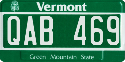 VT license plate QAB469