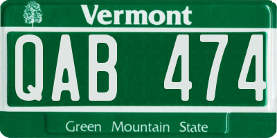 VT license plate QAB474