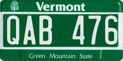 VT license plate QAB476