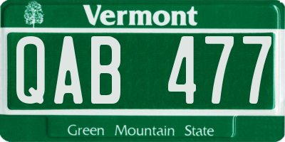 VT license plate QAB477