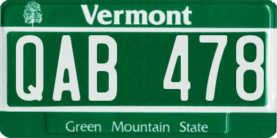 VT license plate QAB478