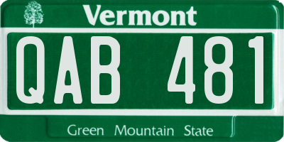 VT license plate QAB481