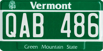 VT license plate QAB486