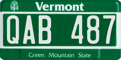 VT license plate QAB487
