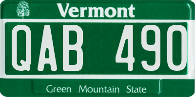 VT license plate QAB490