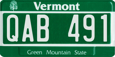 VT license plate QAB491