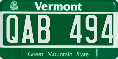 VT license plate QAB494