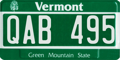 VT license plate QAB495