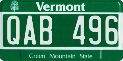 VT license plate QAB496
