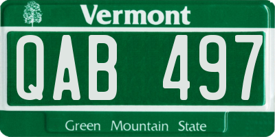 VT license plate QAB497