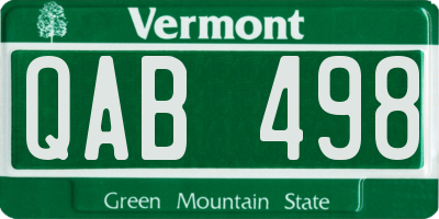 VT license plate QAB498