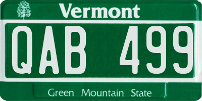 VT license plate QAB499
