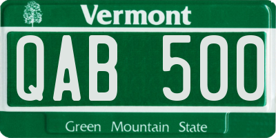 VT license plate QAB500