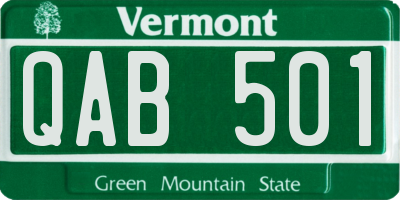 VT license plate QAB501