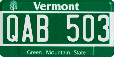 VT license plate QAB503