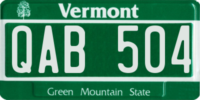 VT license plate QAB504